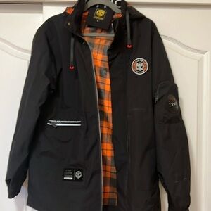 Leduntino Find Your Own Way Windbreaker Hooded Waterproof Jacket Black - size L